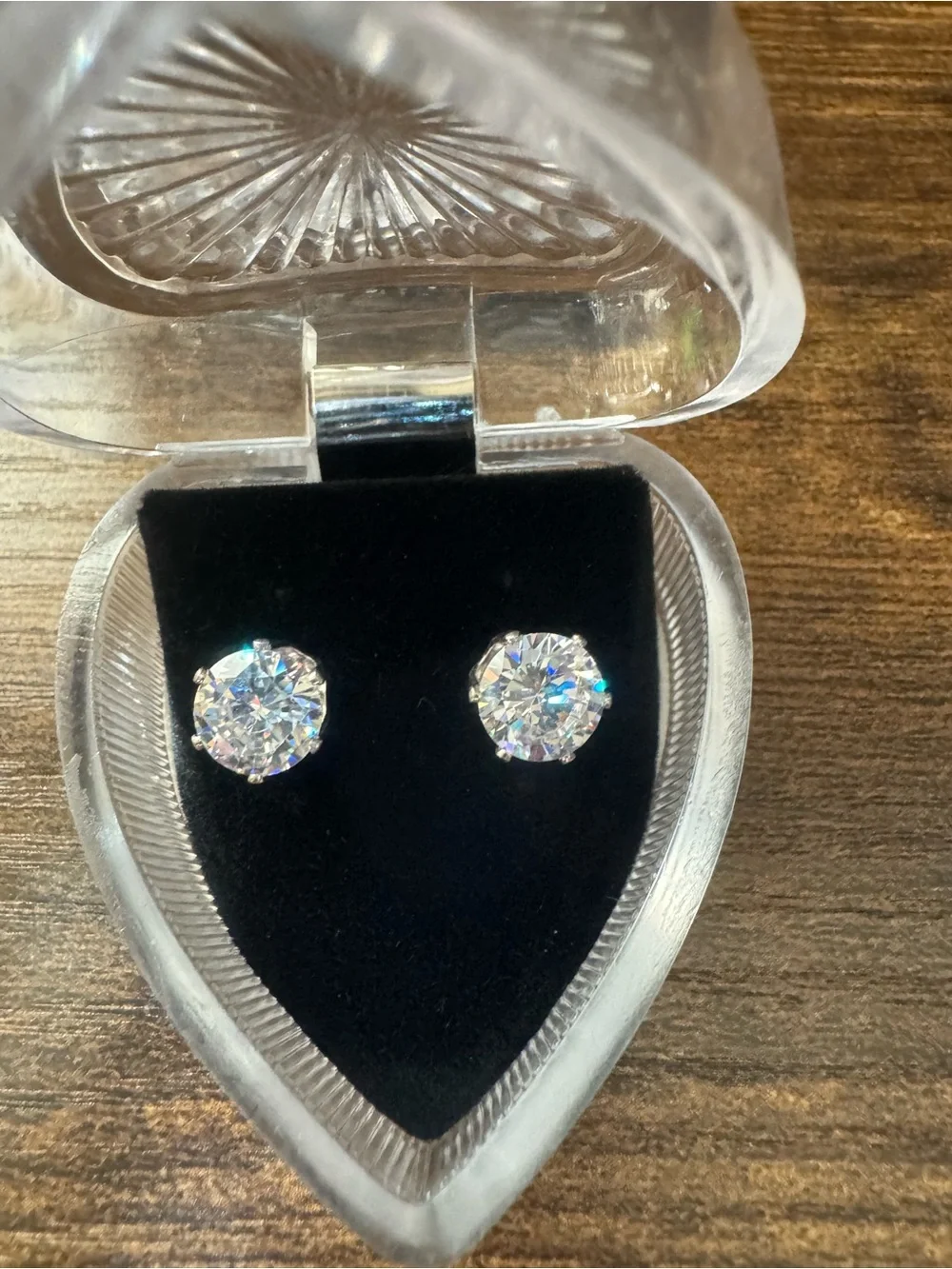 Sparkling Clear Crystal Round Stud Earrings - Women Jewelry